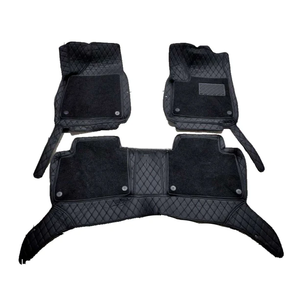 MG HS 9D Floor Mats Mix Thread Grass 3 Pcs - Model 2020-2022 - Black With Black