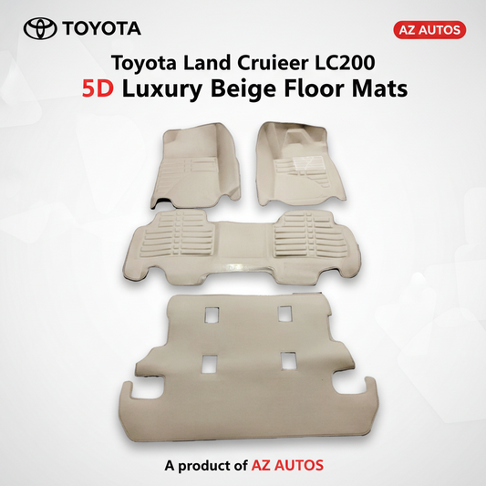 Toyota Land Cruiser LC200 5D Floor Mat Beige 4pcs - Model 2015-2021