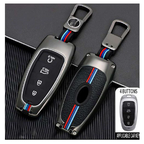 Hyundai Sonata Key Cover With Metal Shell 4 Button - Model 2005-2010