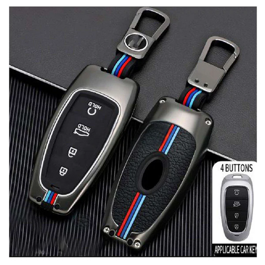 Hyundai Sonata Key Cover With Metal Shell 4 Button - Model 2005-2010