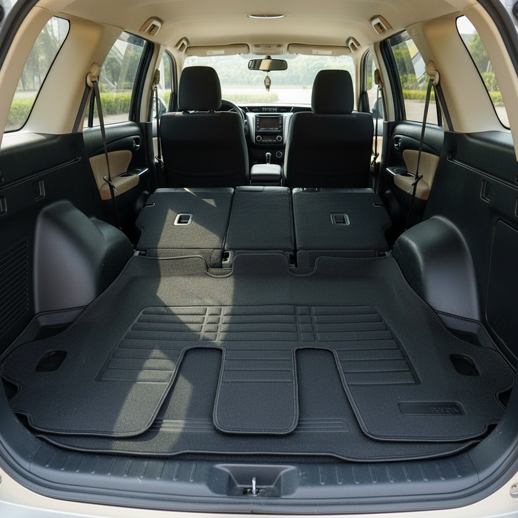 Toyota Fortuner 5D Stitched Floor Mat 4th Piece - Black 2016-2021
