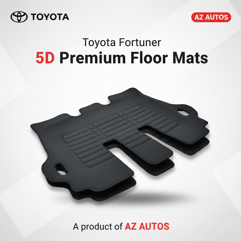 Toyota Fortuner 5D Stitched Floor Mat 4th Piece - Black 2016-2021
