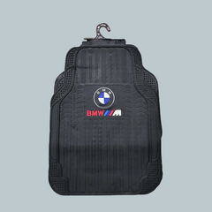 BMW Universal PVC Rubber Floor Mat Red and Black Mix Design 5 Pcs - Rubber Floor Mats | Car Mats | Vehicle Mats | Foot Mat For Car | Latex Mats