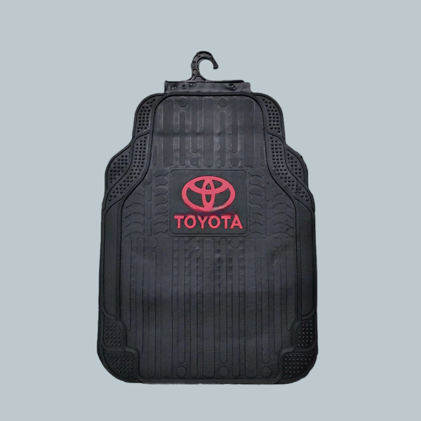 Toyota Universal PVC Rubber Floor Mat Black Mix Design - 5 Pcs - Pvc Floor Mats | Car Mats | Vehicle Mats | Foot Mat For Car