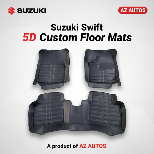 Suzuki Swift 5D Custom Floor Mat Black 3 Pcs - Model 2010-2021