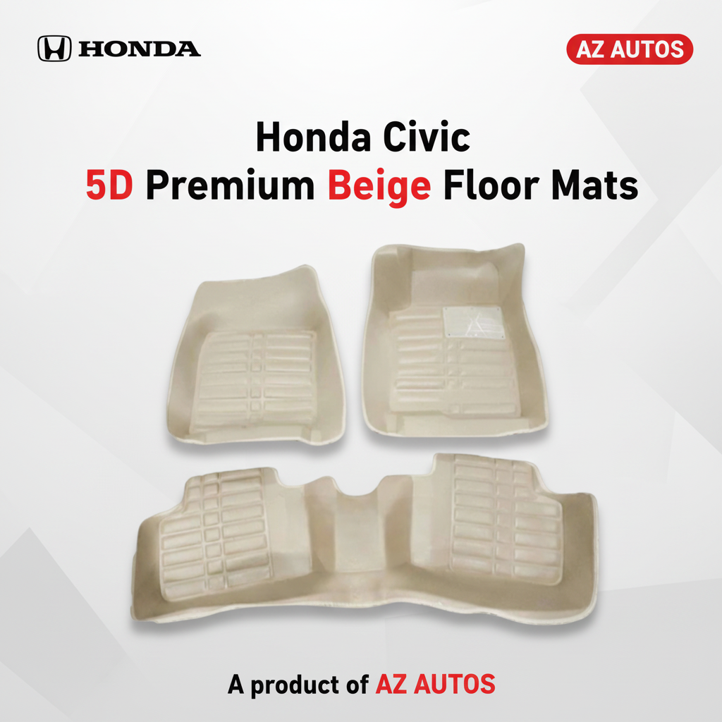 Honda Civic 5D Custom Floor Mat Beige 3 Pcs - Model 2016-2024 - Car Interior Mats