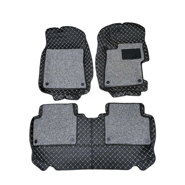 Honda Civic 9D Floor Mats Mix Thread - Model 2012-2016 - Black With Grey Grass