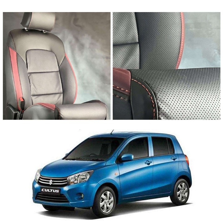 Suzuki Cultus Breathable Black Red Seat Covers - Model 2017-2021