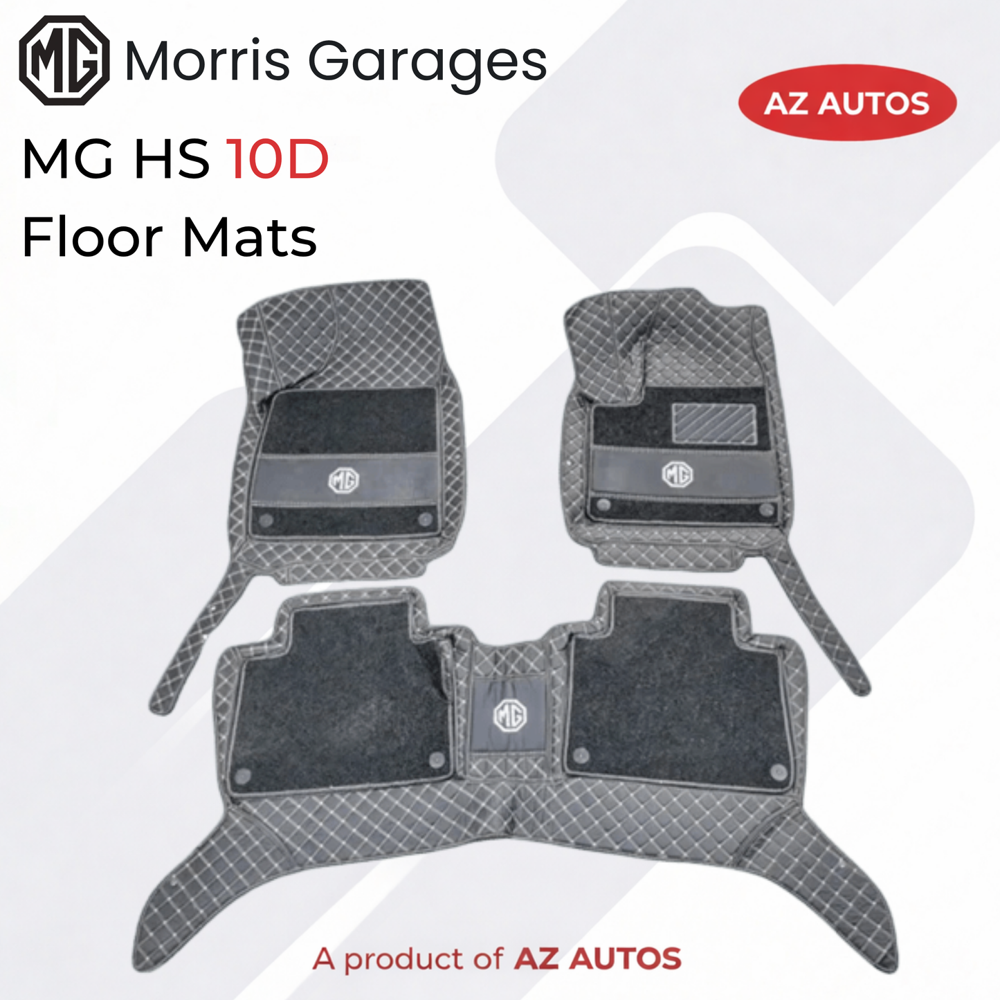 MG HS 10D Floor Mats -Mix Thread Black With Black Grass 3Pcs 2020-2025