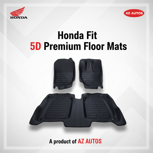 Honda Fit 5D Custom Floor Mat Black 3 Pcs - Model 2013-2017