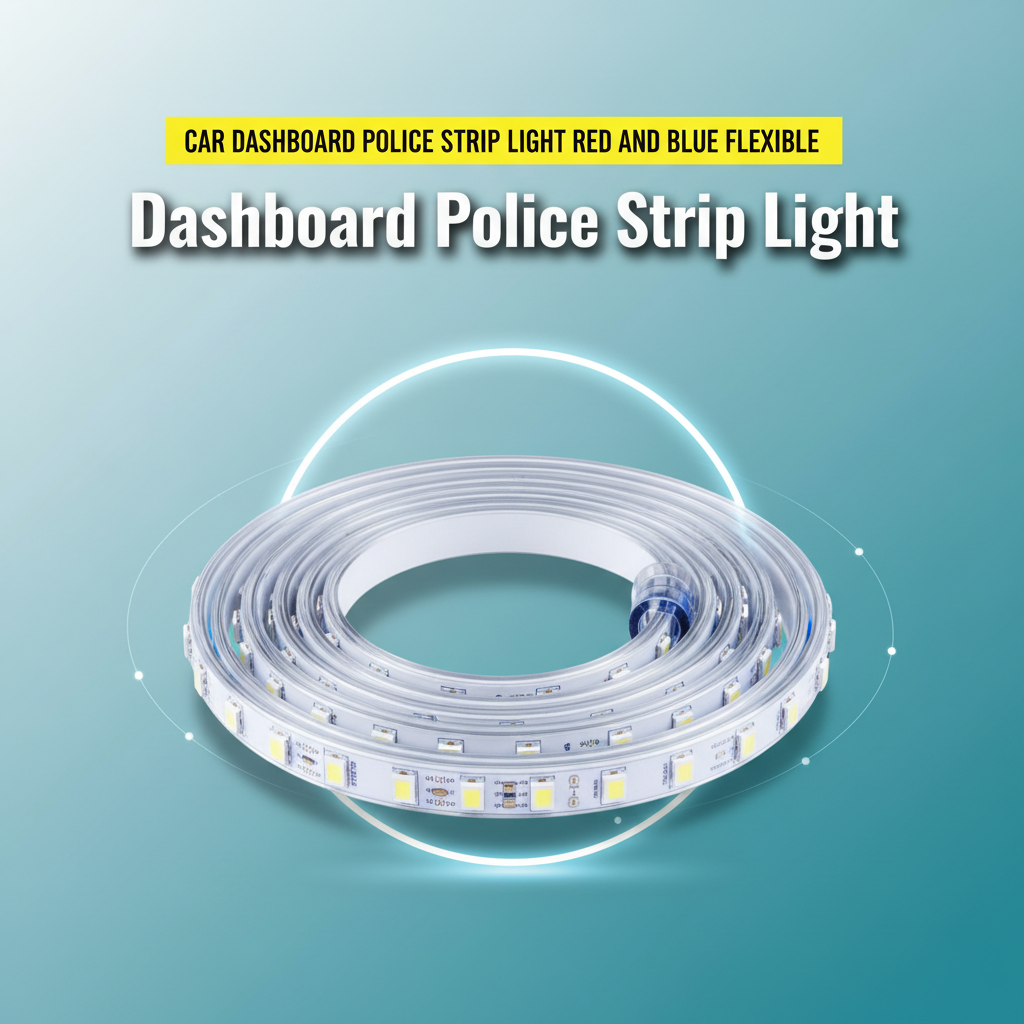 Car Dashboard Police Strip Light Red and Blue Flexible