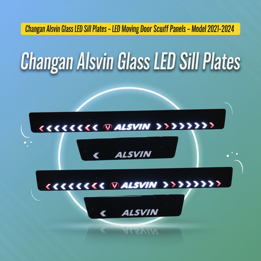 Changan Alsvin Glass LED Sill Plates – LED Moving Door Sill Scuff Panels – Model 2021-2024