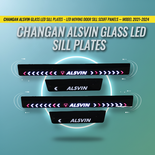 Changan Alsvin Glass LED Sill Plates – LED Moving Door Sill Scuff Panels – Model 2021-2024