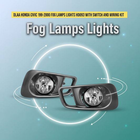 DLAA Honda Civic 1999-2000 Fog Lamps Lights HD093 with Switch and Wiring Kit