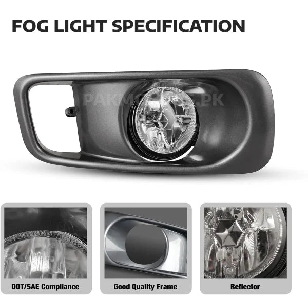 DLAA Honda Civic 1999-2000 Fog Lamps Lights HD093 with Switch and Wiring Kit