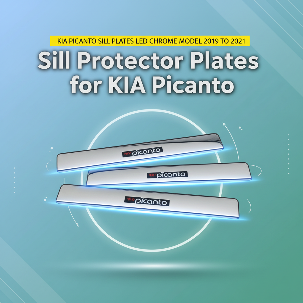 KIA Picanto Sill Plates LED Chrome Model 2019 to 2021
