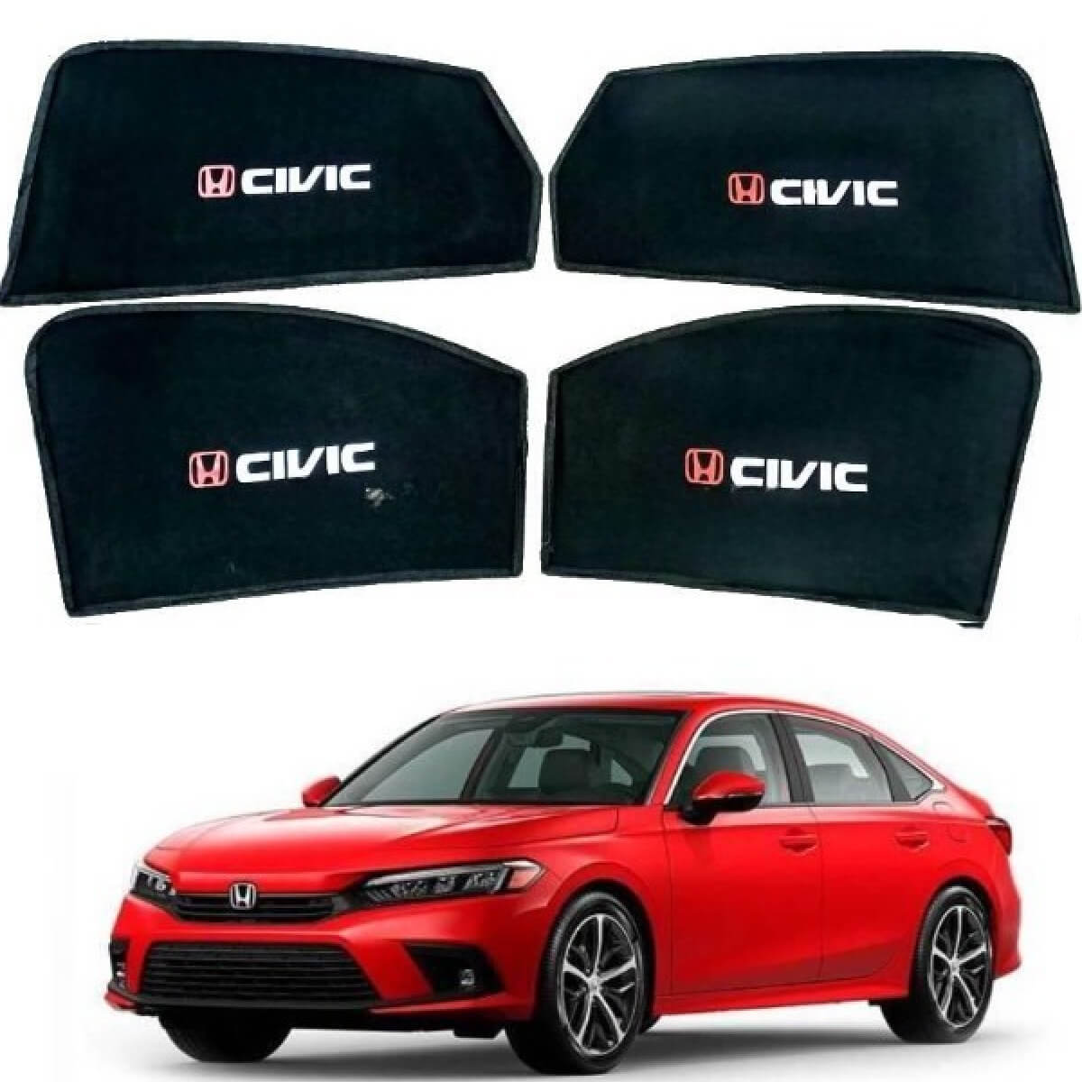 Honda Civic Sedan Side Sunshade with Logo 2022 to 2023
