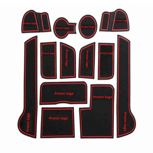 Proton Saga PVC Non Slip Interior Mats Red – Model 2021-2022