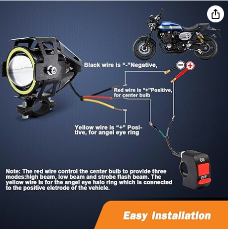 U7 LED Shooter Lamp – Dual Beam Motorcycle/Car Light Set (2pcs)