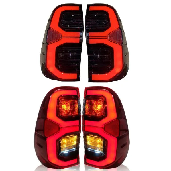 LED Tail Lamps Toyota Hilux Revo / Rocco Smoke Lens 2019-2024