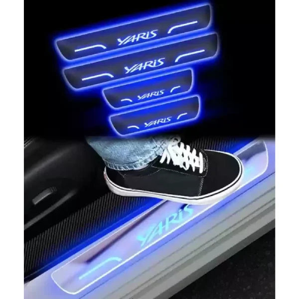 Glass LED Door Sill Plates for Toyota Yaris (2019-2023) – Stylish Protection with Illuminated Logo