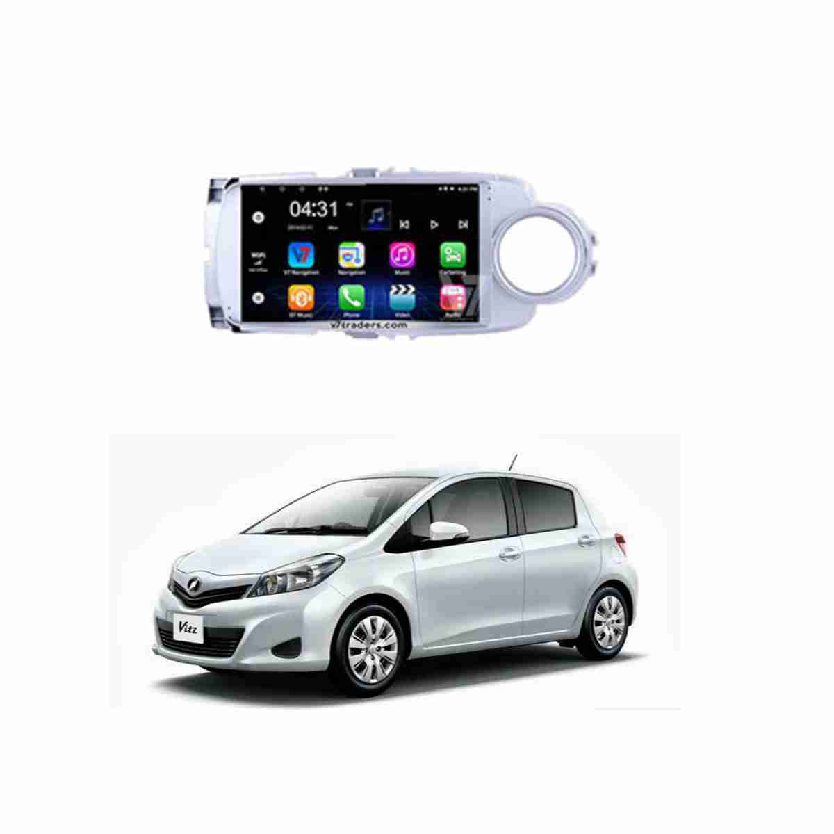 Toyota Vitz 2014 to 2016 Android Panel HD Player IPS Display Multimedia System
