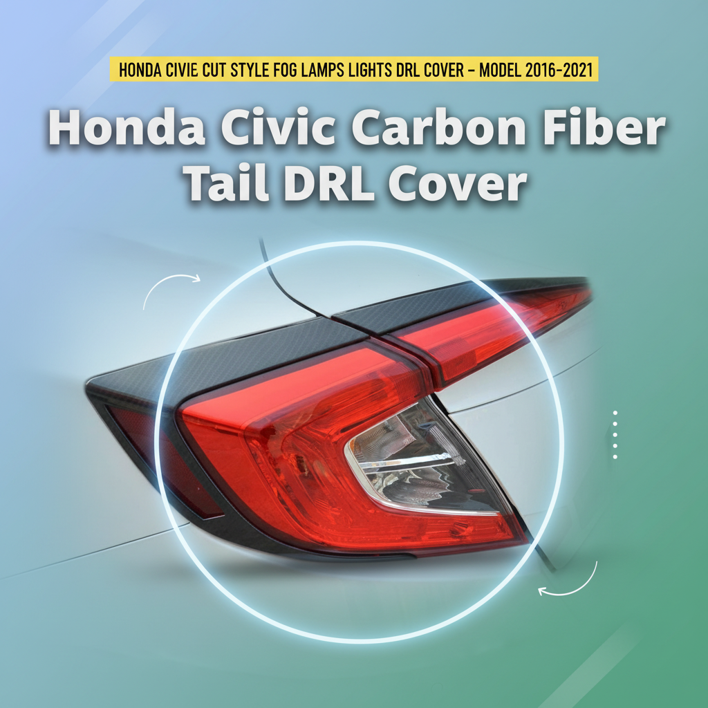 Honda Civic Carbon Fiber Tail Light Trim – Model 2016-2021