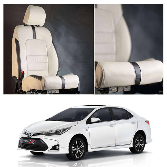 Toyota Corolla Grande Seat Cover Type R Hockey Beige Black 2014 - 2021