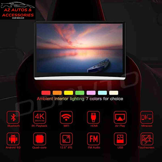 Android Universal Headrest Tablet 12.5 Inch Screen IPS Display Multimedia System