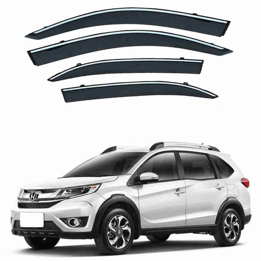 Honda BRV 2017 to 2019 – Black Tinted Chrome Trim Air Press – Door Window Visor – Vent Shade – Sun Guard Special