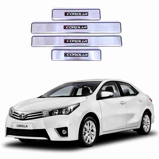LED Door Sill Protector Plates – Door Sill Scuff Plate Cover Trim Style A – 4 Pcs for Toyota Corolla 2014 to 2017