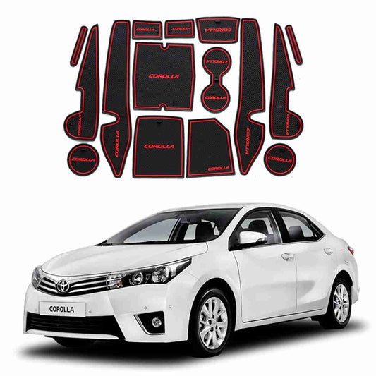 Non Slip PVC Mats in Red Color for Toyota Corolla 2014 to 2017