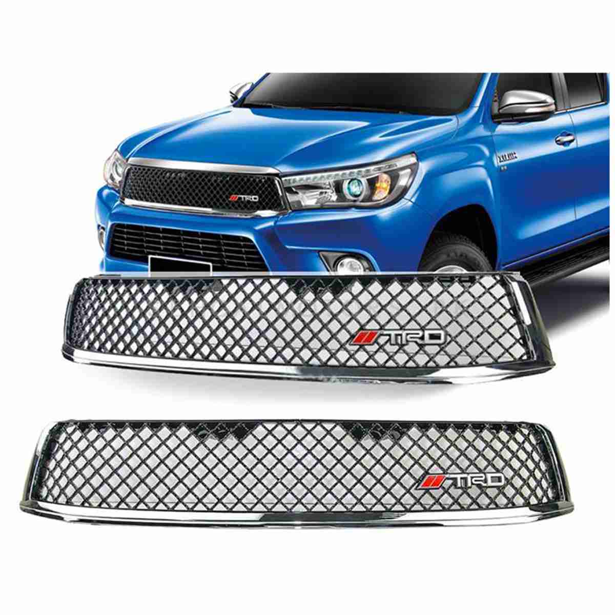 Front TRD Grill Chrome Mesh for Toyota Hilux Revo 2016 to 2020