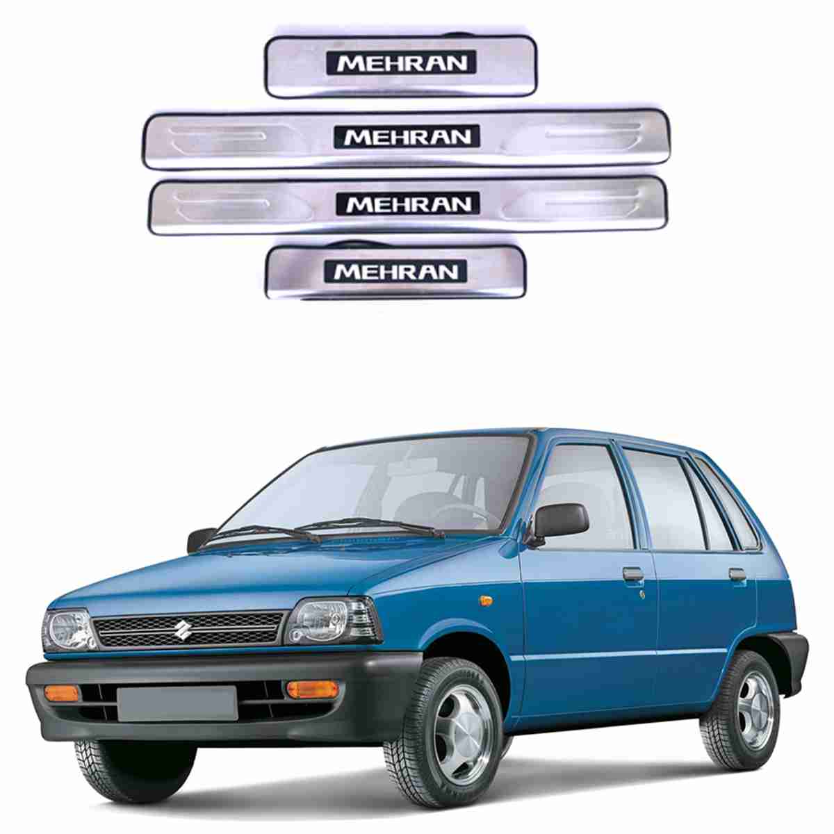 LED Door Sill Protector Plates – Door Sill Scuff Plate Cover Trim – 4 Pcs for Suzuki Mehran 1992 to 2020