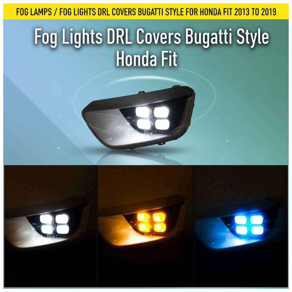 Fog Lamps / Fog Lights DRL Covers Bugatti Style For Honda Fit 2013 to 2019