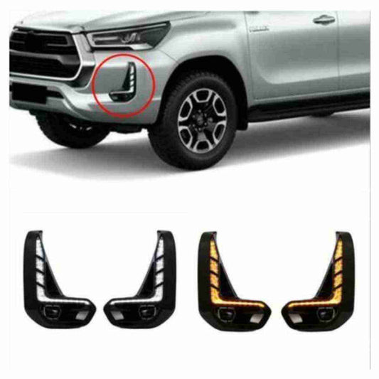 Fog Lamps DRL Covers For Toyota Hilux Revo 2021