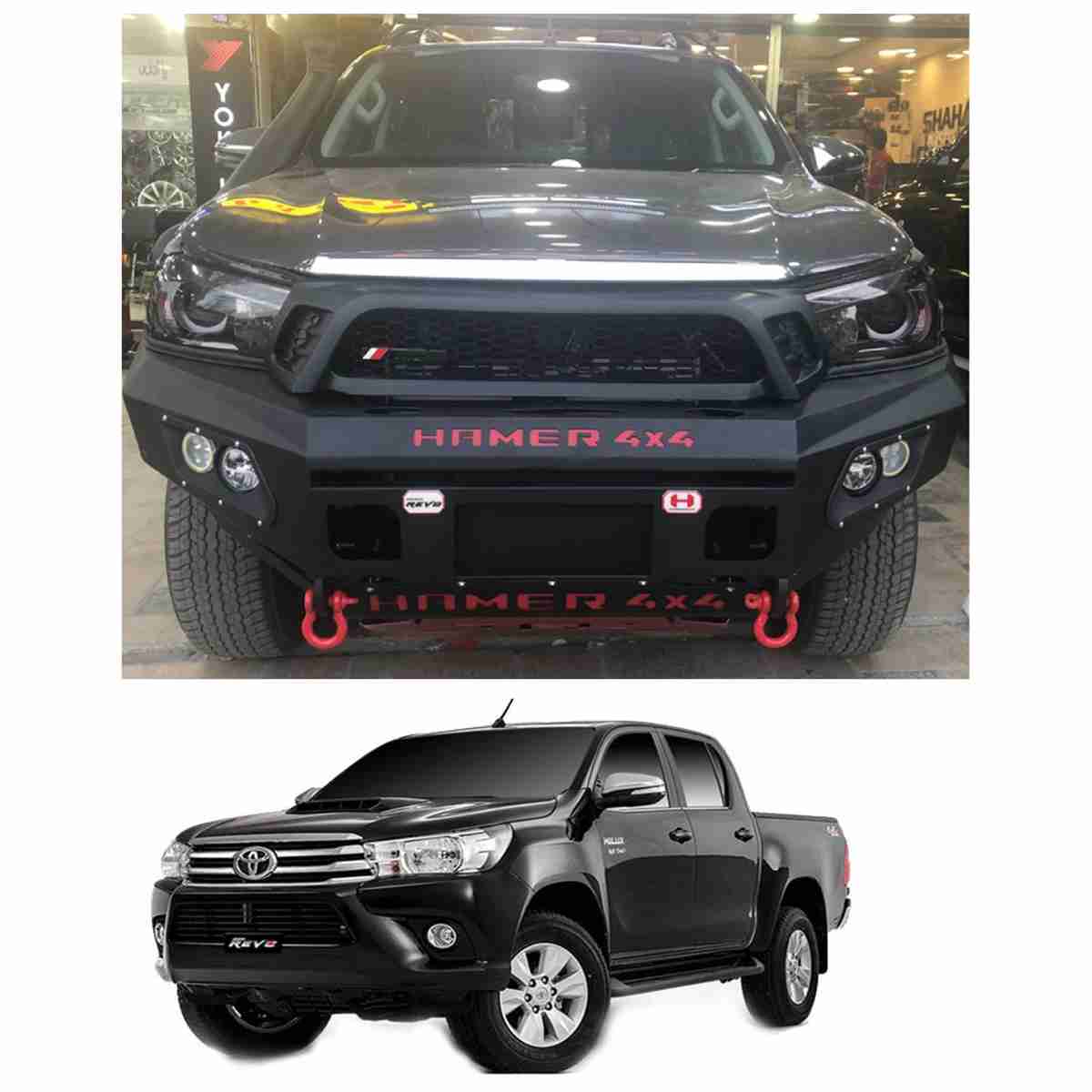 Toyota Hilux Revo 2016 for 2020 – Hamer 4×4 Front Bull Bar Version 2 with Double Light