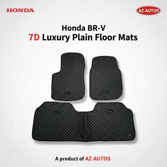 7D Floor Mats Plain Black For Honda BRV 2016 to 2021