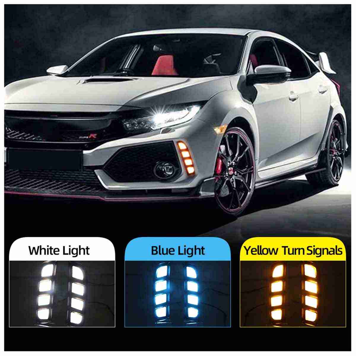 Front DRL For Type-R Body Kit Honda Civic 2016 to 2021