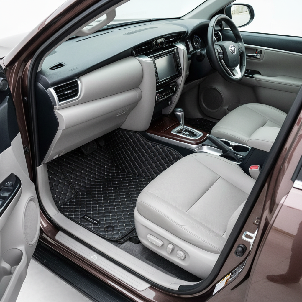 7D Floor Mats Plain For Toyota Fortuner 2017 to 2021
