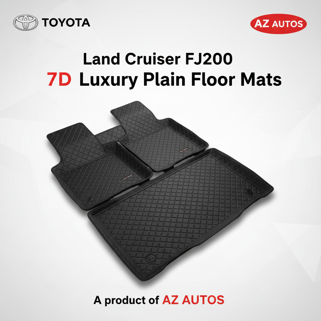 7D Floor Mats Plain For Land Cruiser FJ200 2009 to 2018