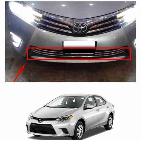 Corolla 2014 to 2017 Front Chrome Down Grill 3 Pcs