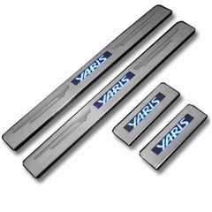 LED Door Sill Protector Plates – Door Sill Scuff Plate Cover Trim 4 Pcs for Toyota Yaris