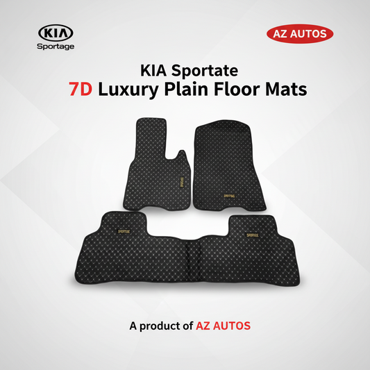7D Floor Mats Plain Black For KIA Sportage 2020 to 2021