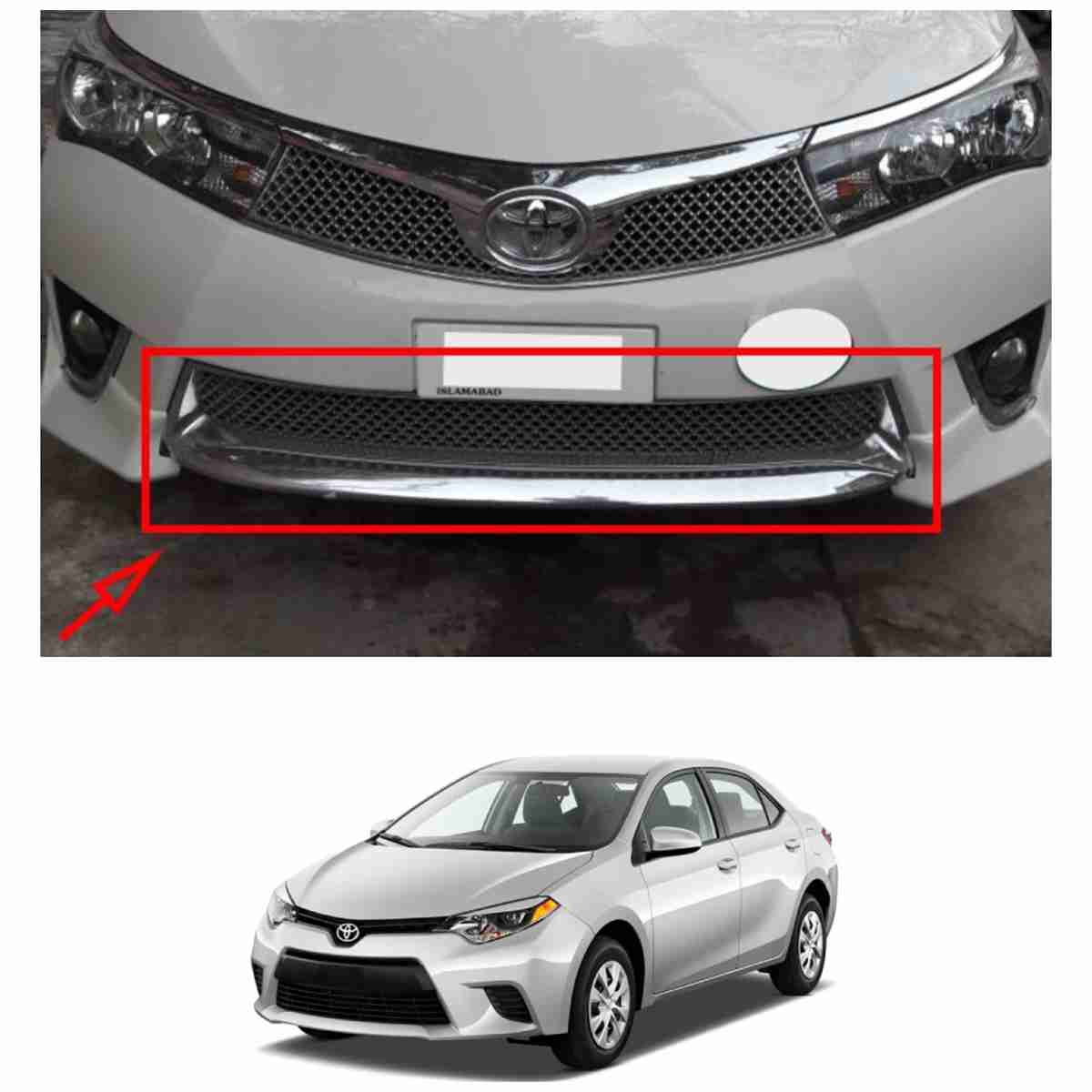 Corolla 2014 to 2017 Front Grill Chrome Mesh 2Pcs
