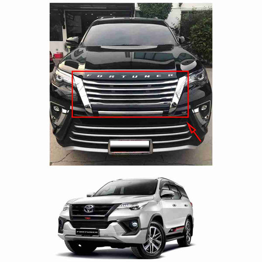 Front Grill Chrome Black Taiwan for Toyota Fortuner 2017 to 2020