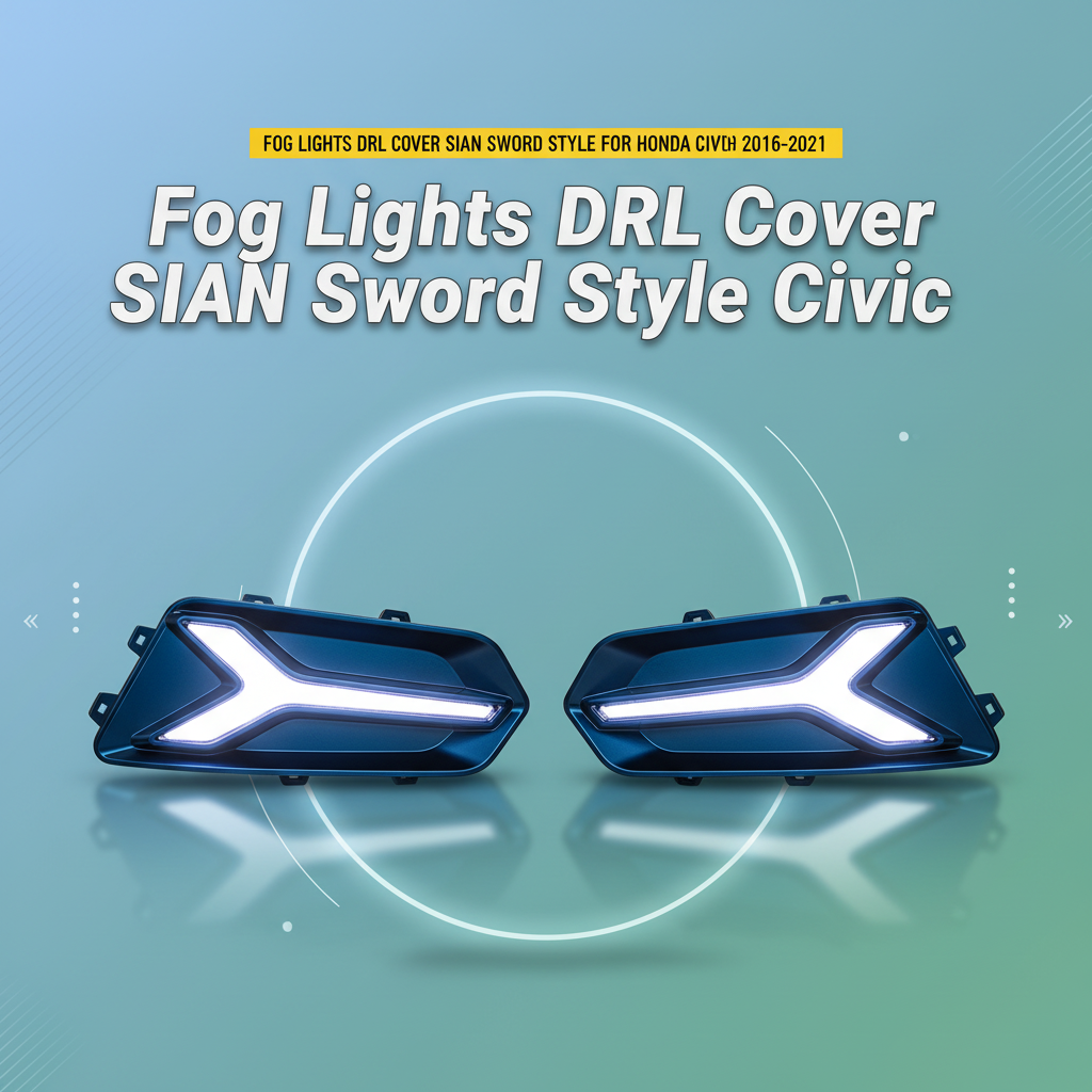 Fog Lights DRL Cover SIAN Sword Style For Honda Civic 2016-2021