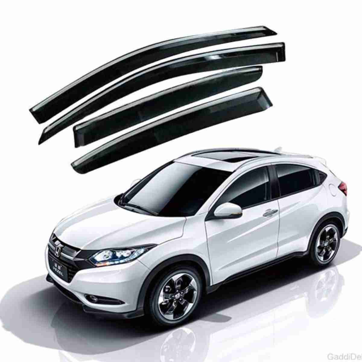Honda Vezel – Black Tinted Chrome Trim Air Press – Door Window Visor – Vent Shade – Sun Guard