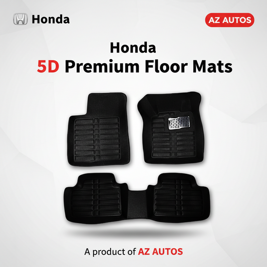 5D Floor Mats Black For Honda Civic 2003 to 2012