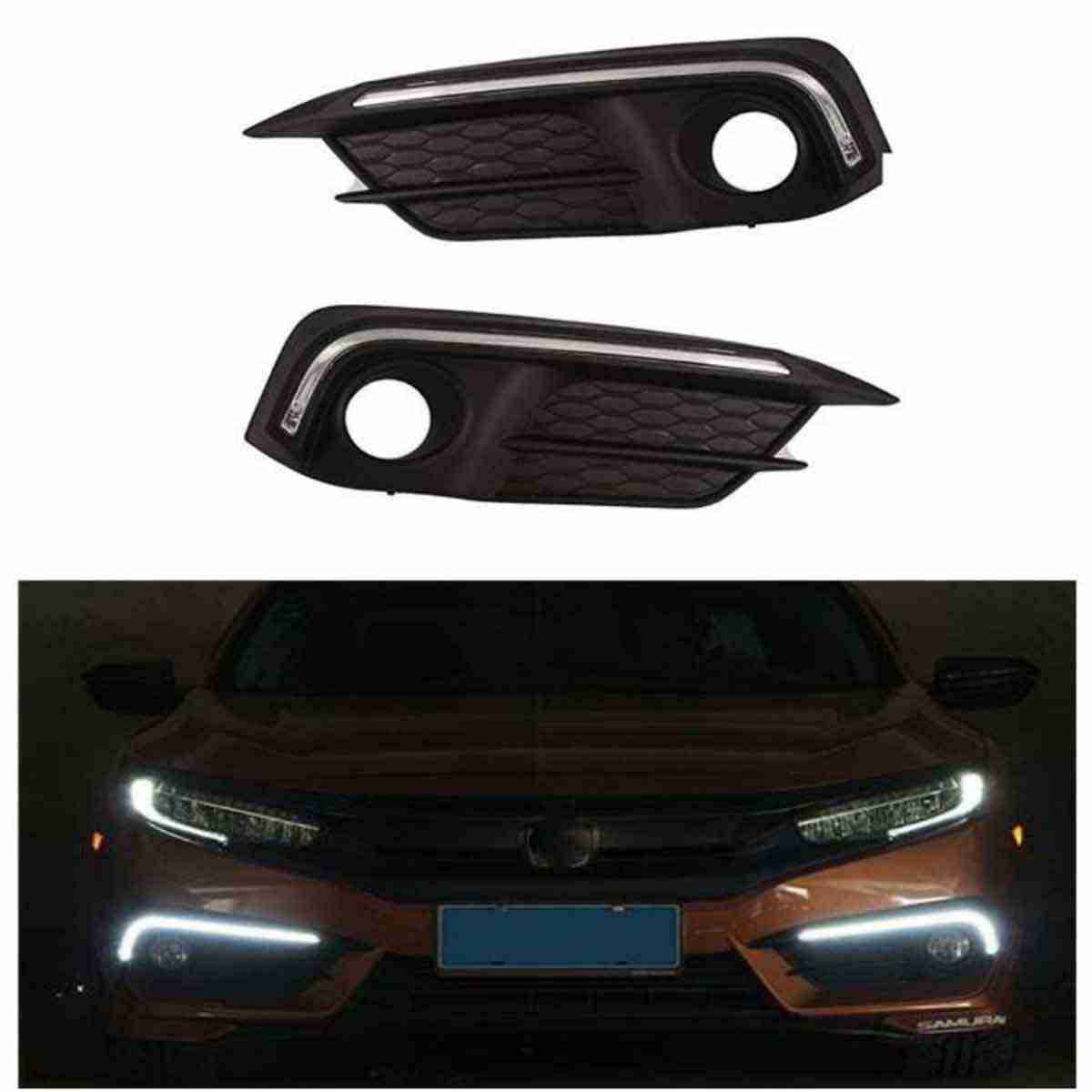Fog Lights DRL Cover For Honda Civic 2016 to 2021